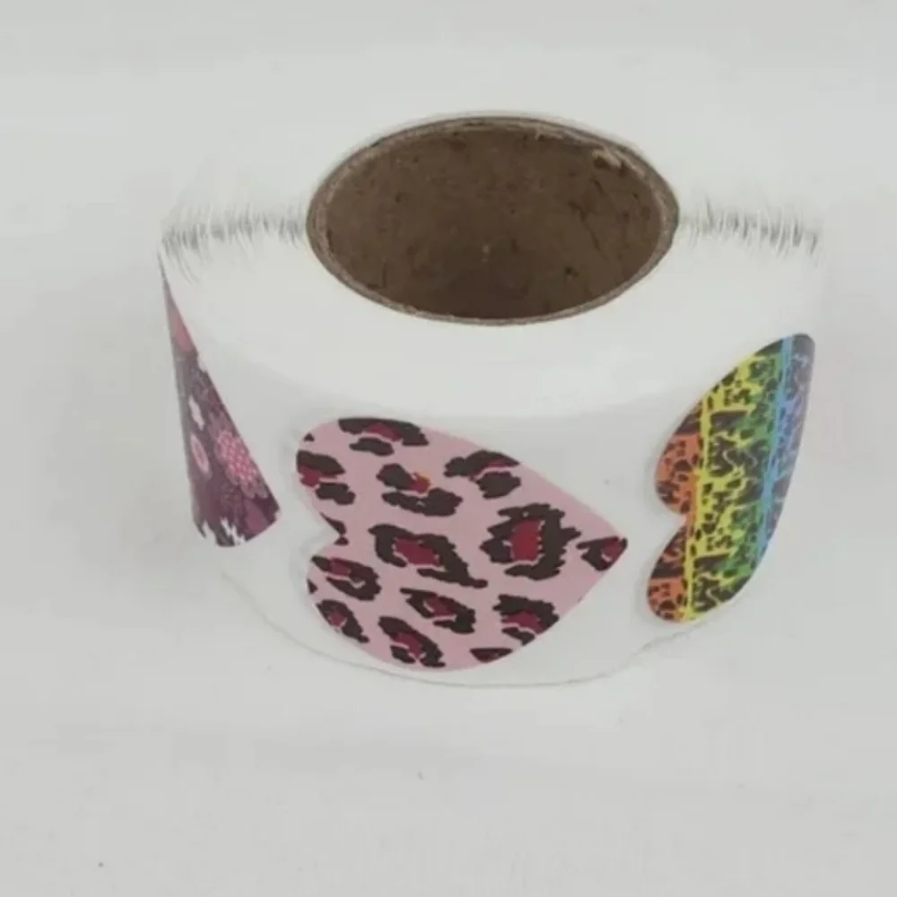 500 Pieces Roll Heart Sealing Sticker